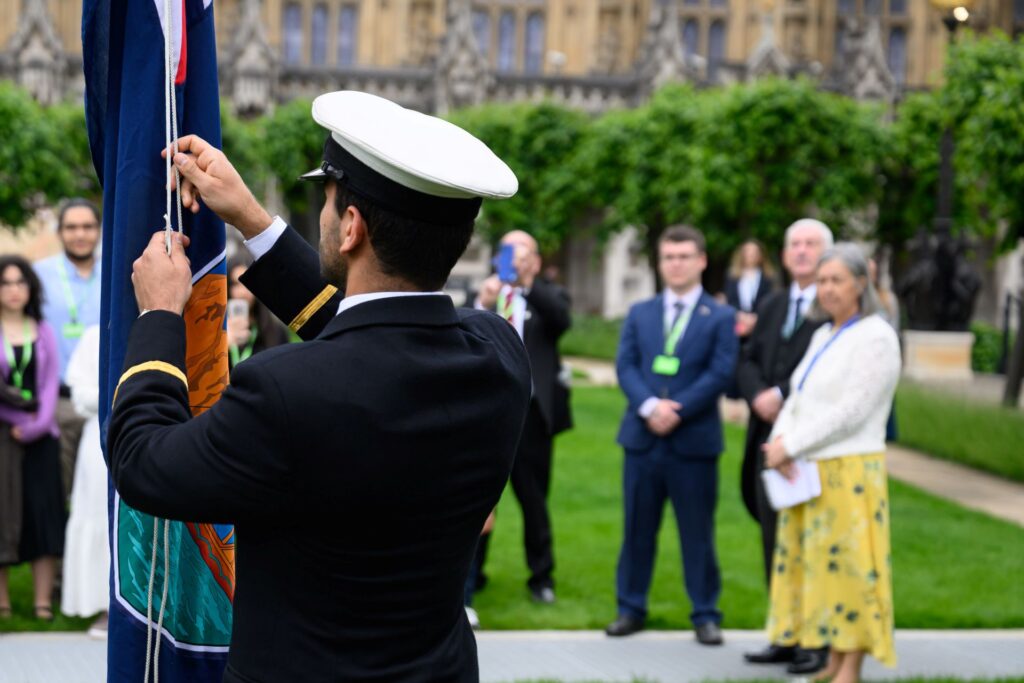 St Helena Day flag raising P 26 164 5 73076