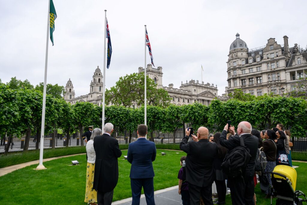 St Helena Day flag raising P 26 164 6 73077
